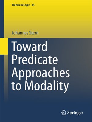 cover image of Toward Predicate Approaches to Modality